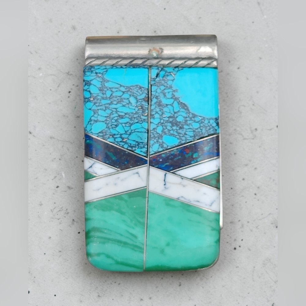 Vintage Turquoise and Silver Money Clip